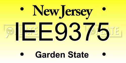 IEE9375 New Jersey License Plate