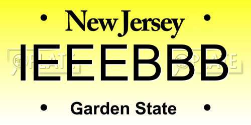 IEEEBBB New Jersey License Plate