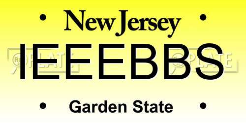 IEEEBBS New Jersey License Plate