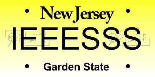 IEEESSS New Jersey License Plate