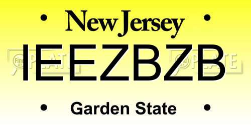 IEEZBZB New Jersey License Plate