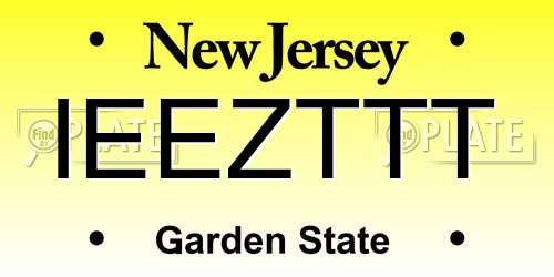 IEEZTTT New Jersey License Plate