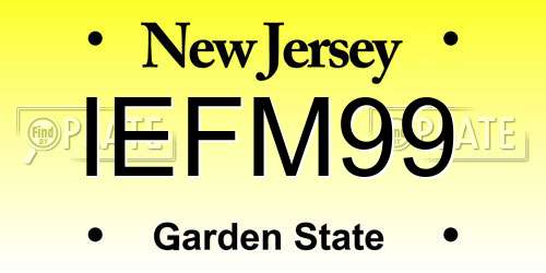 IEFM99 New Jersey License Plate