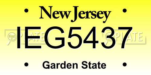 IEG5437 New Jersey License Plate