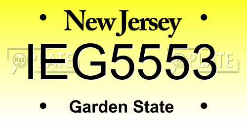 IEG5553 New Jersey License Plate