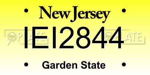 IEI2844 New Jersey License Plate