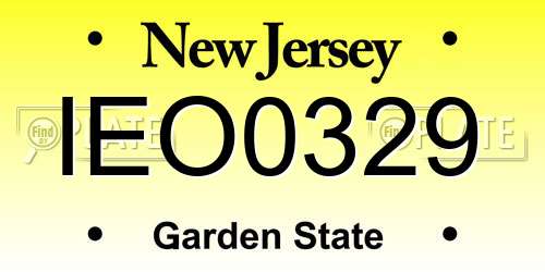 IEO0329 New Jersey License Plate