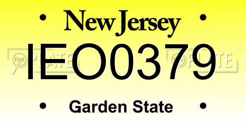 IEO0379 New Jersey License Plate