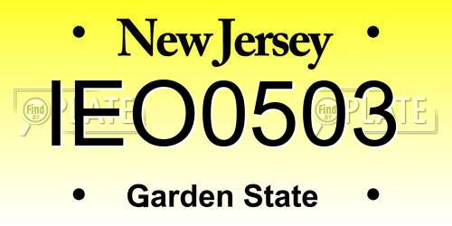 IEO0503 New Jersey License Plate
