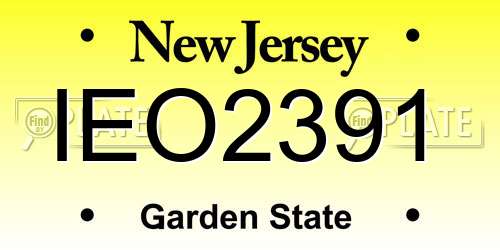 IEO2391 New Jersey License Plate