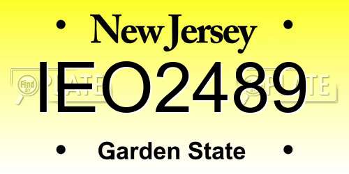IEO2489 New Jersey License Plate