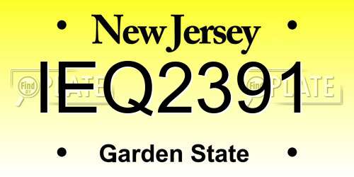 IEQ2391 New Jersey License Plate