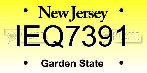 IEQ7391 New Jersey License Plate