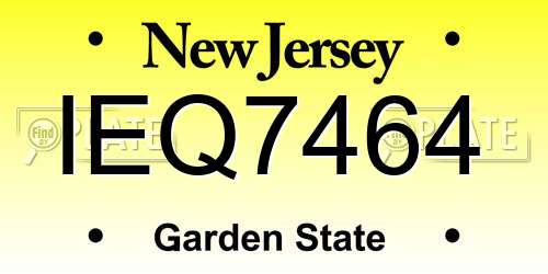 IEQ7464 New Jersey License Plate