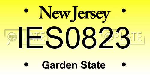 IES0823 New Jersey License Plate