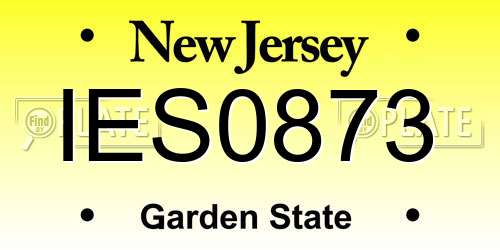 IES0873 New Jersey License Plate