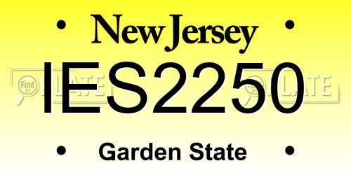 IES2250 New Jersey License Plate