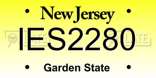 IES2280 New Jersey License Plate