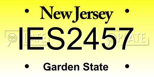 IES2457 New Jersey License Plate