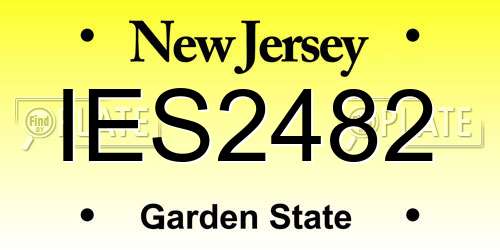 IES2482 New Jersey License Plate