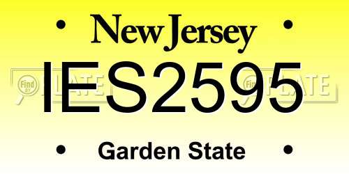 IES2595 New Jersey License Plate