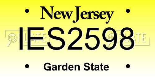 IES2598 New Jersey License Plate