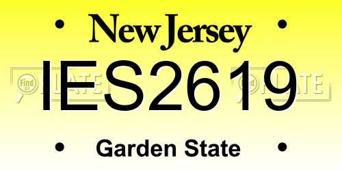 IES2619 New Jersey License Plate