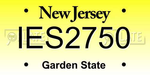 IES2750 New Jersey License Plate