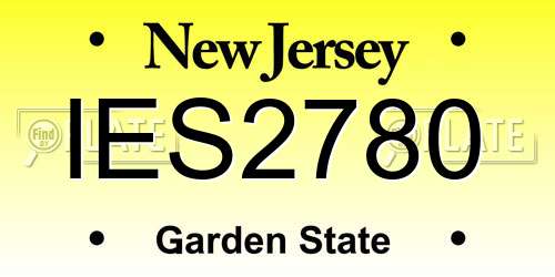 IES2780 New Jersey License Plate