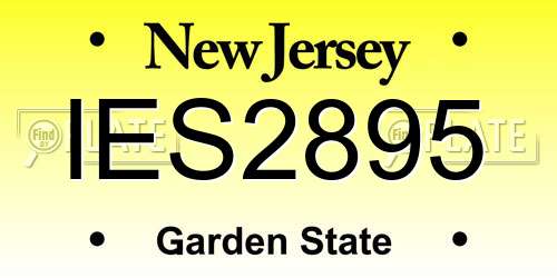 IES2895 New Jersey License Plate