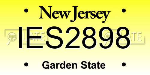 IES2898 New Jersey License Plate