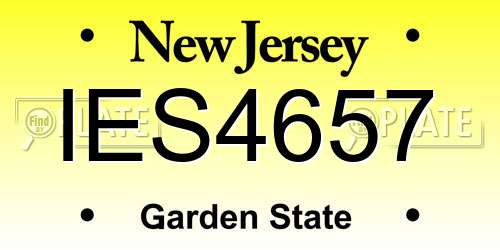 IES4657 New Jersey License Plate