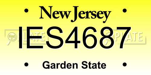 IES4687 New Jersey License Plate