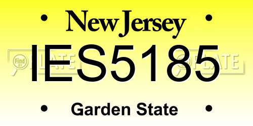 IES5185 New Jersey License Plate