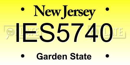 IES5740 New Jersey License Plate