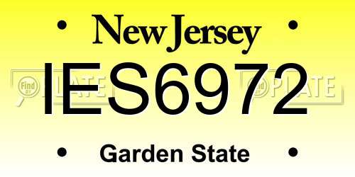 IES6972 New Jersey License Plate