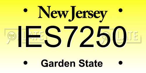 IES7250 New Jersey License Plate