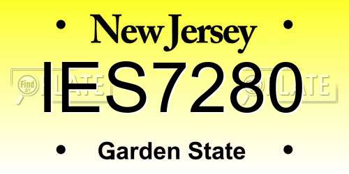 IES7280 New Jersey License Plate