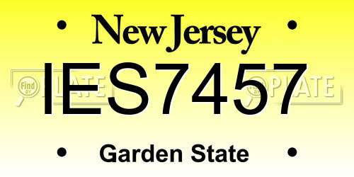 IES7457 New Jersey License Plate