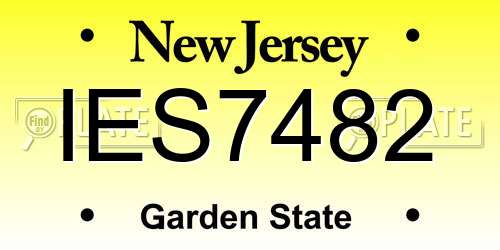 IES7482 New Jersey License Plate