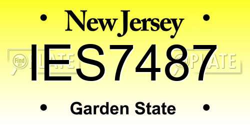 IES7487 New Jersey License Plate