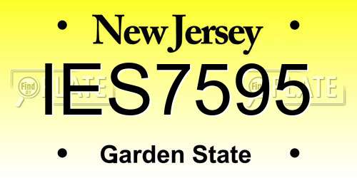 IES7595 New Jersey License Plate