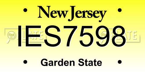 IES7598 New Jersey License Plate