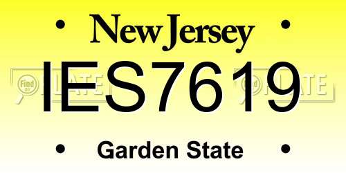 IES7619 New Jersey License Plate