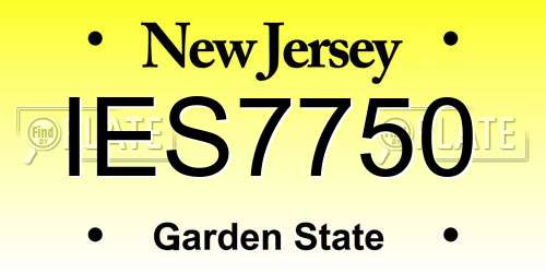 IES7750 New Jersey License Plate