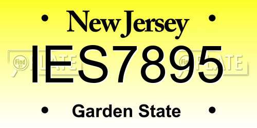 IES7895 New Jersey License Plate