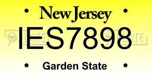 IES7898 New Jersey License Plate