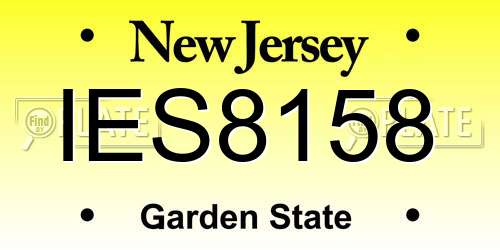IES8158 New Jersey License Plate