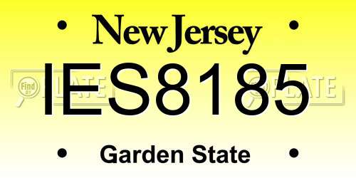 IES8185 New Jersey License Plate