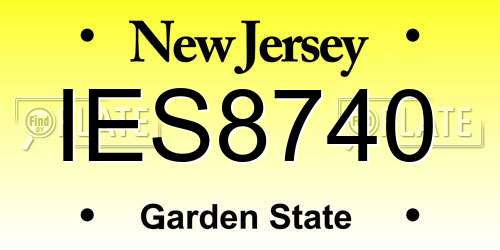 IES8740 New Jersey License Plate